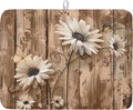 Summer Daisy Flowers Dish Drying Mat by Kawani