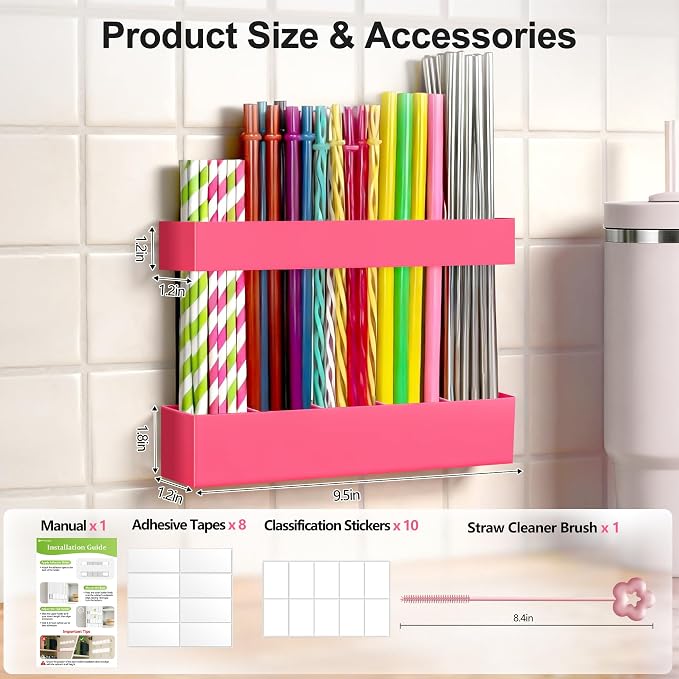 9.5” Large Acrylic Straw Holder - Image 8