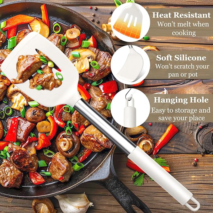 TeamFar Kitchen Utensils, for Nonstick Cookware Cooking Stirring Turning - Image 3