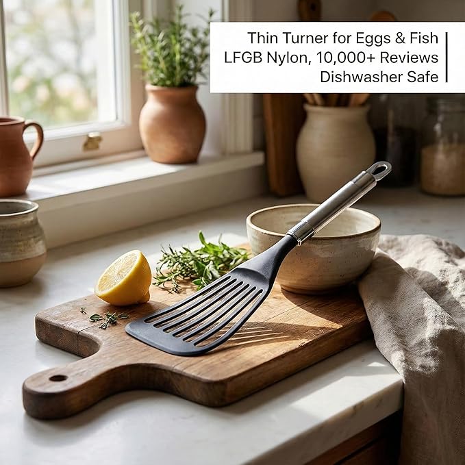 KSENDALO Fish Spatula for Nonstick Pans 2-Pack - Image 3
