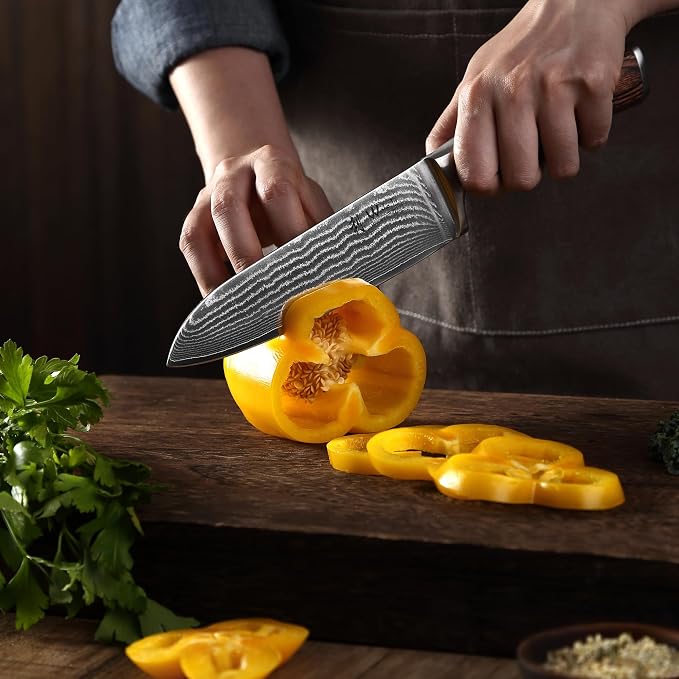 Wakoli EDIB 5-Piece Damascus Knife Set, Professional Kitchen Knives made of - Image 3