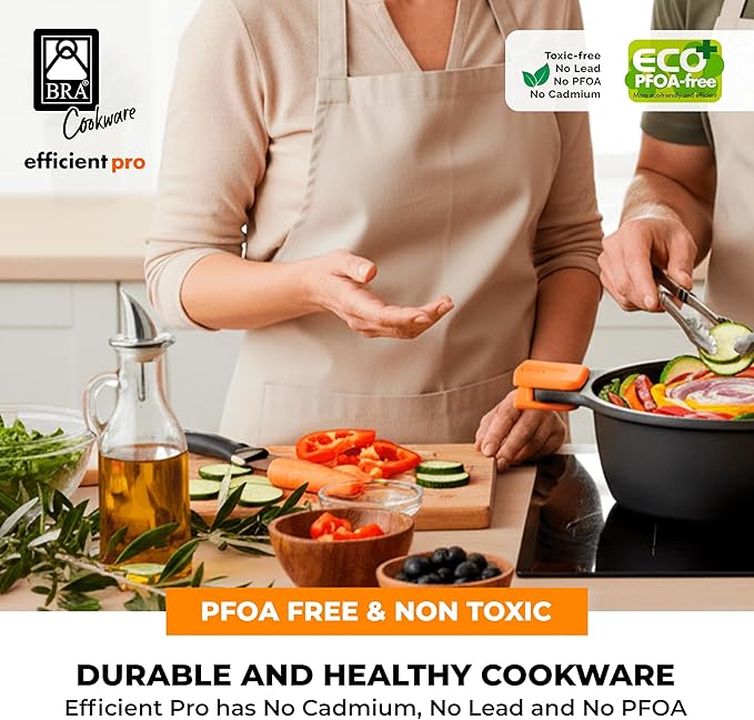 BRA COOKWARE Efficient Pro Nonstick Stock Pot w/Lid | 9.5 Inch 4.2 Quart - Image 7