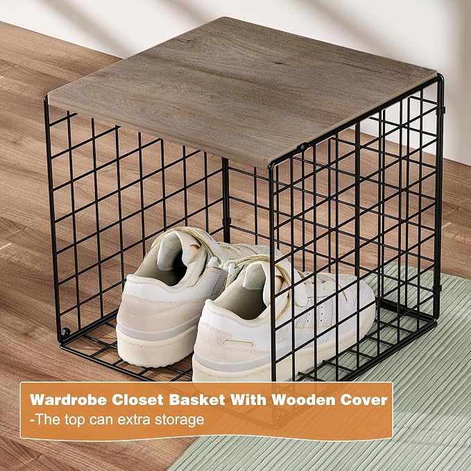 4-Tier Stackable Closet Organizers and Storage Basket, Shelves - Image 4