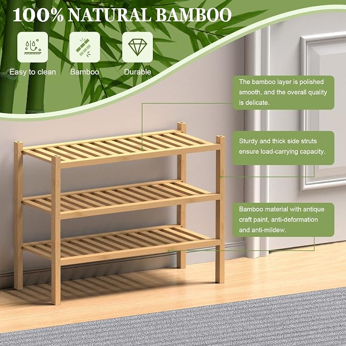 ROMGUAR CRAFT (Thick Bamboo Shoe Rack - Image 6