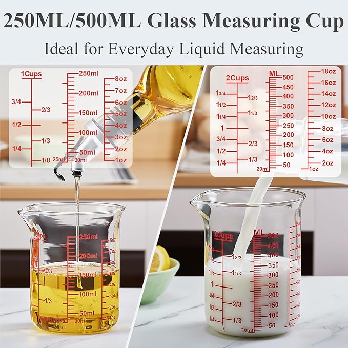 Ackers High Borosilicate Glass Measuring Cup Set - Image 3
