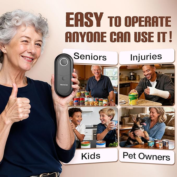 Electric Can Opener, One Touch Automatic Smooth Edge, Hands Free Side Cut Can - Image 2