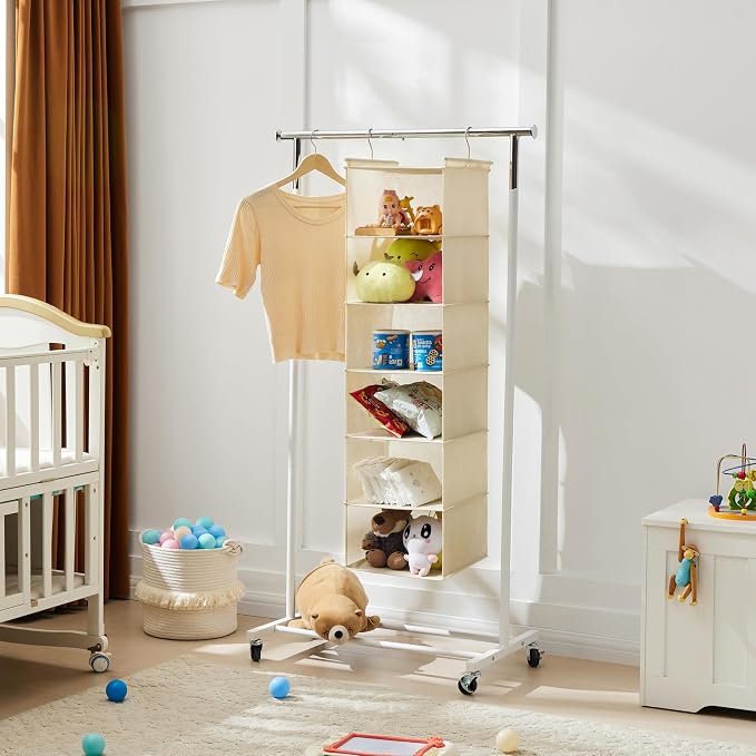 MAX Houser 6 Tier Shelf Hanging Closet Organizer, Cloth Hanging Shelf - Image 6