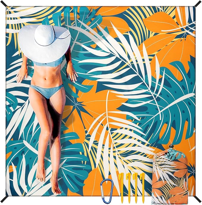 HIHOHO Beach Blanket Waterproof Sandproof Extra Large Beach Mat 79" X by HIHOHO