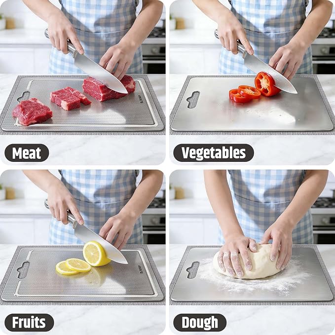 3-Piece Titanium Cutting Board for Kitchen, Double-Sided Scratch-Resistant - Image 8