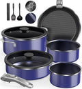 Pro DUXANO 12PC Nonstick Pots and Pans Set&Hybrid 3-Ply Stainless Steel Skillet by Duxano
