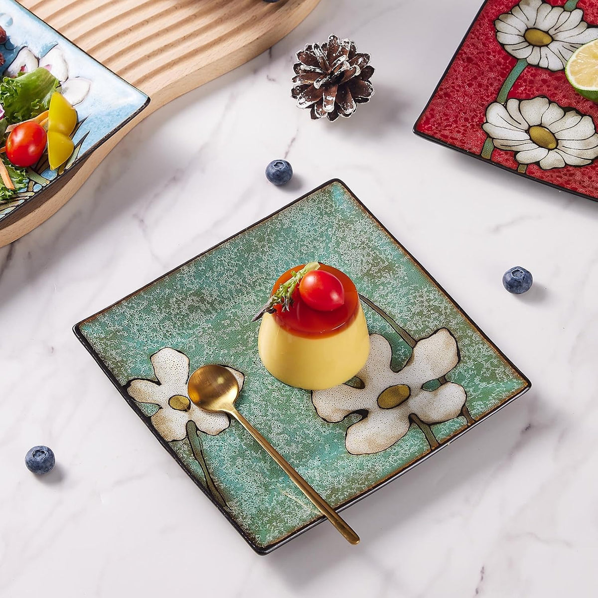 Porcelain Square Dessert Salad Pasta Plates 11 inches ceramic plates