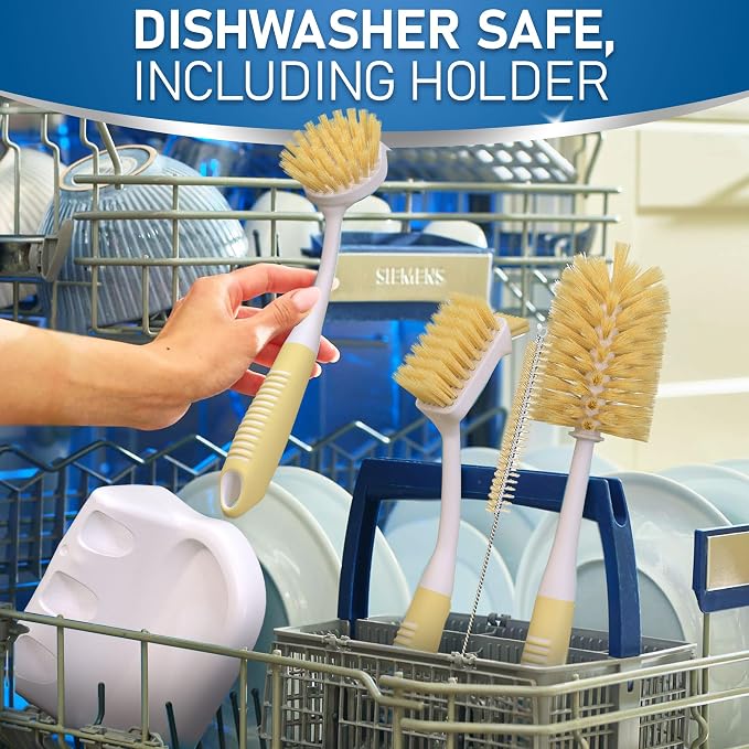 Dish Brush Set of 5 with Holder - Image 7