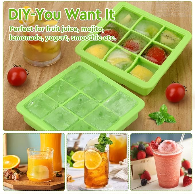 Ice Cube Tray with Lid, Small Ice Cube Trays, Silicone Ice Cube Trays - Image 3