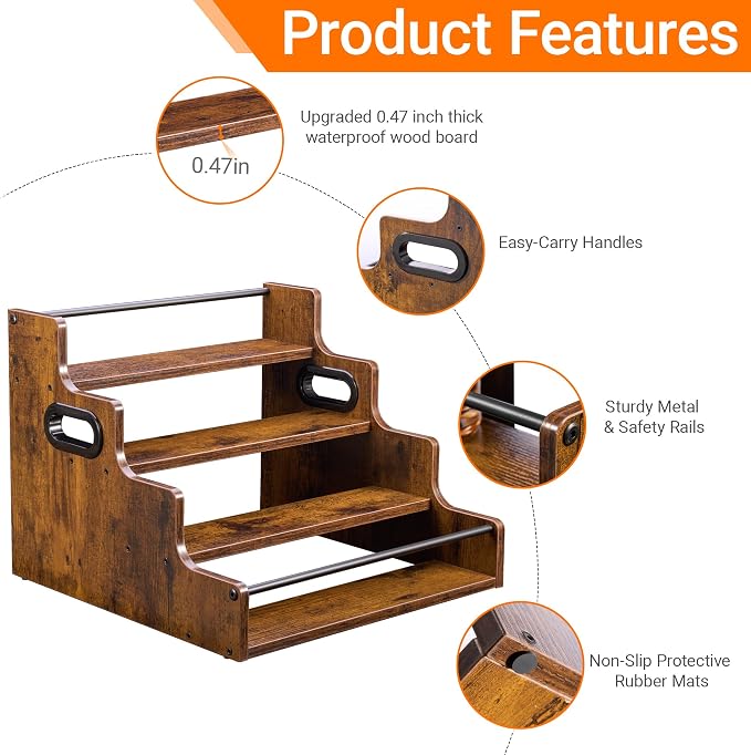 YQBRAO 4-Tier Tiered Liquor Bottle Display Shelf - Image 4