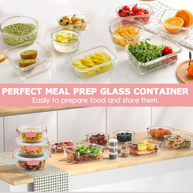 34pcs Glass Food Storage Containers - Image 6