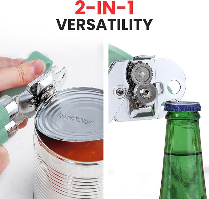 Zulay Kitchen Heavy Duty Stainless Steel Can Opener – Manual Can & Bottle Opener - Image 7