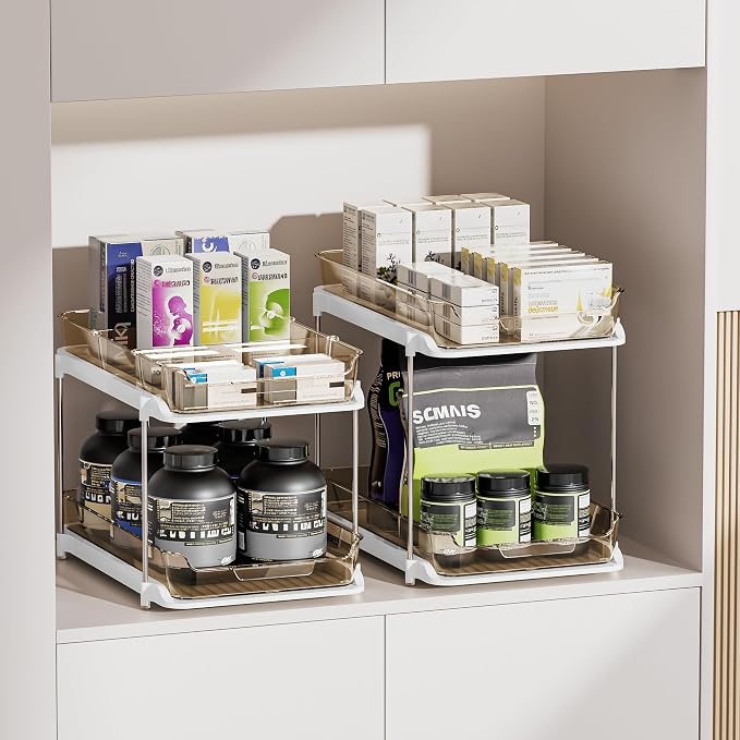 Delamu 2-Tier Multi-Purpose Bathroom Under Sink Organizers and Storage - Image 6