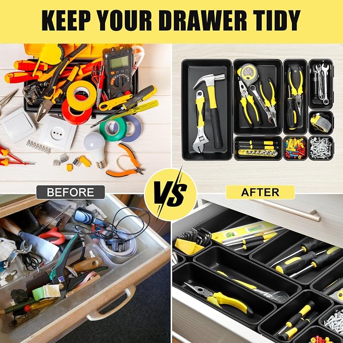 60PCS Tool Box Organizer Tray Divider, More Large Sizes-5 Sizes Desk Drawer - Image 5