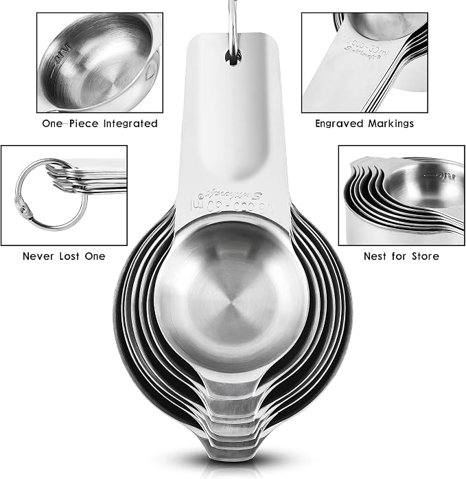 Measuring Cups Set, Stainless Steel Measuring Cup Set 7, 18/8 Stainless Steel - Image 4