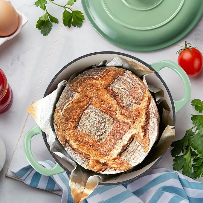 TeamFar Enameled Cast Iron Dutch Oven - 3QT Small Dutch Oven Pot - Heavy Duty - Image 6