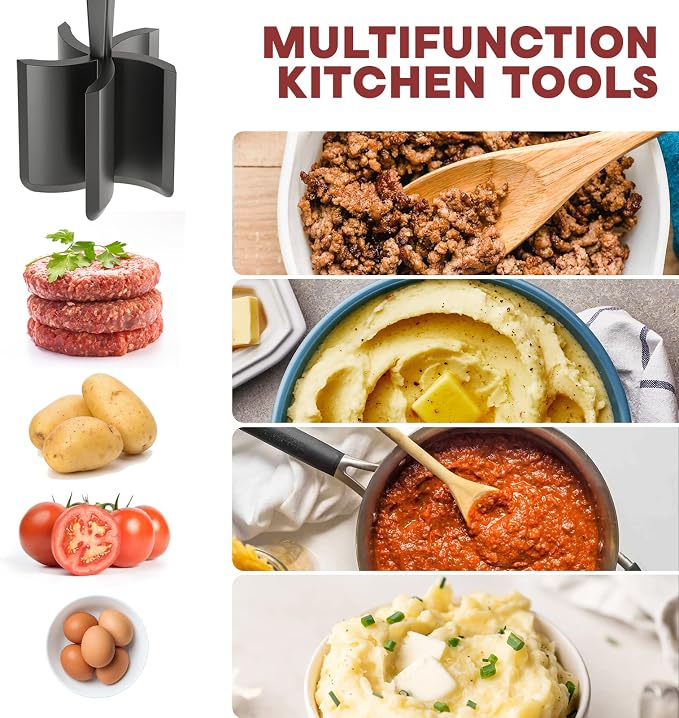 Meat Chopper, Hamburger Grinder, Premium Heat Resistant Smasher - Image 3