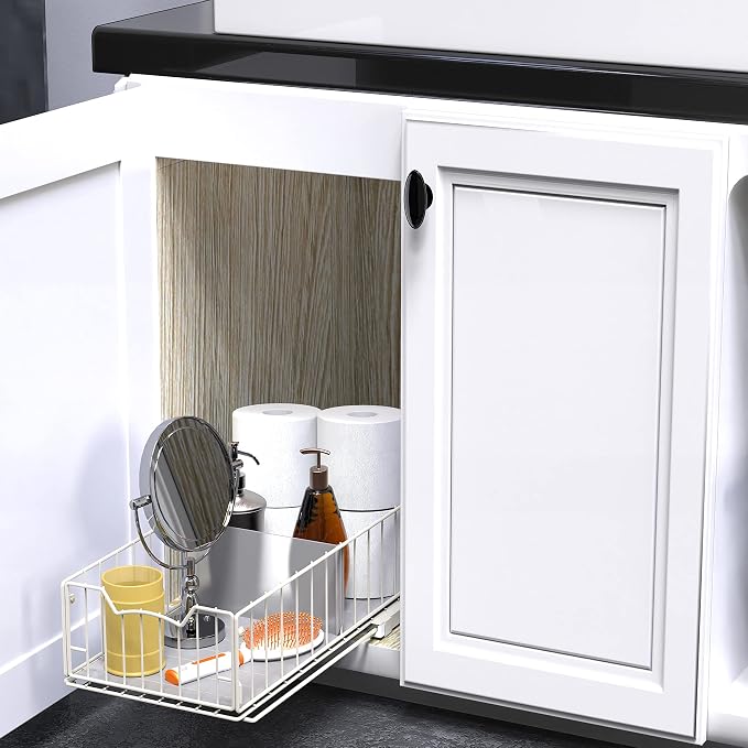 Simple Houseware Pull-Out Cabinet Sliding Basket Organizer, 17.2" D x 9.7" W x - Image 4