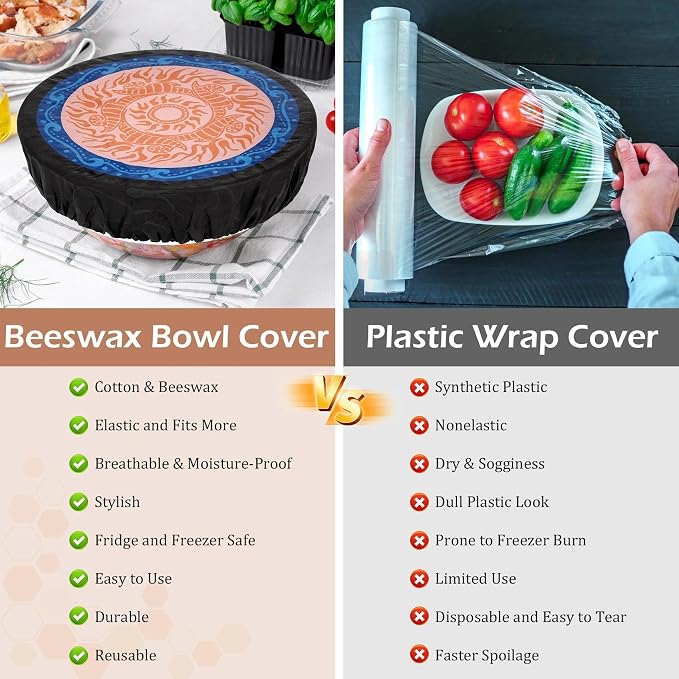 5-Size Reusable Beeswax Bowl Covers - Image 7