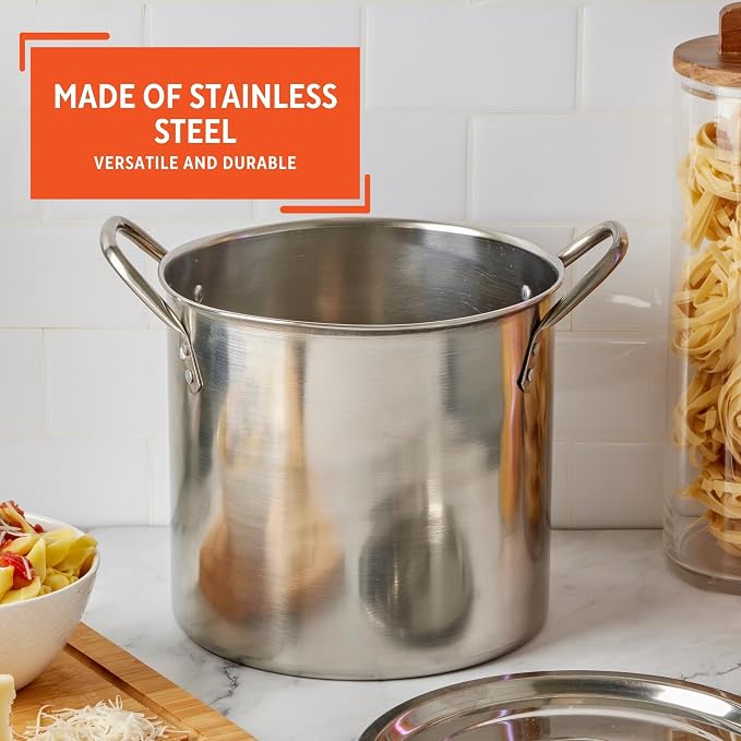 IMUSA 12 Quart Stainless Steel Stock Pot - Image 3