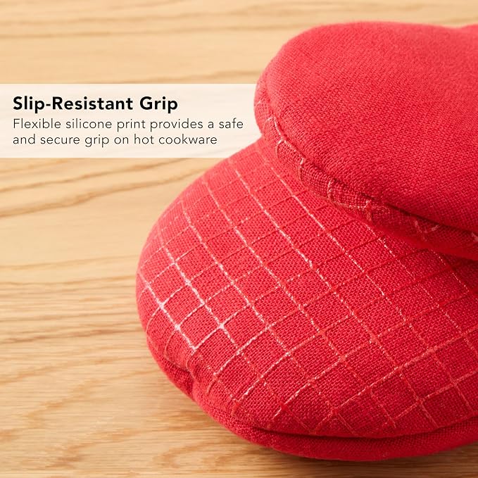 KITCHENAID Gourmet Series Gridlines Mini Oven Mitts 2-Pack Set, Heat Resistant - Image 7
