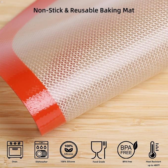 Round Silicone Baking Mats for 12 Inch Pizza Pan, 12 Inch Large Pizza Mat or - Image 3