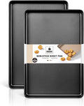 HONGBAKE 2 Pack Jelly Roll Pan Set 15x10, Cookie Sheets by HONGBAKE