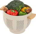 Metal Colander with Wood Handle, 5.5 Quart Powder Coated Steel Large Kitchen by Unknown