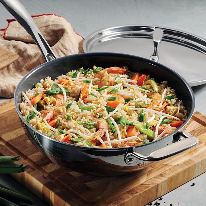 Tramontina Utsava Tri-Ply Clad Stainless Steel 3.75-Quart Wok - Image 2