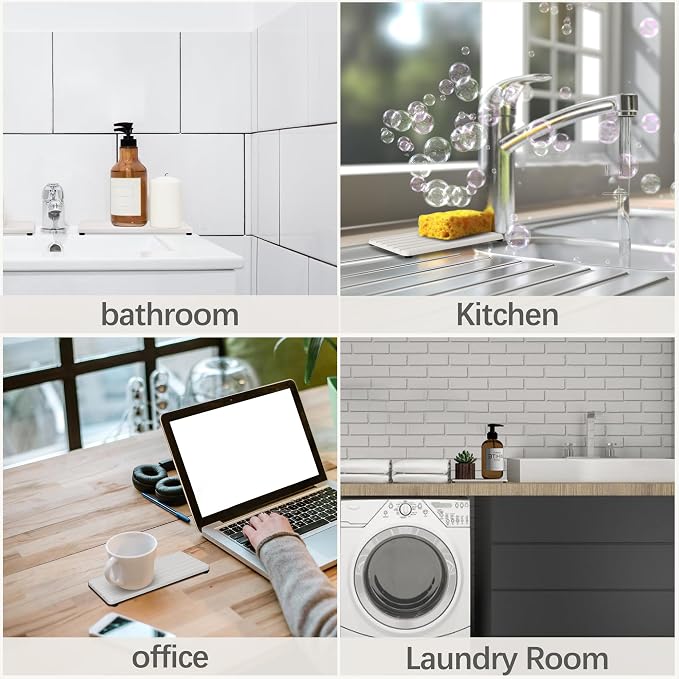NiuYichee 2 PCS Water Absorbent diatomite Coasters, 9.5" x 4" Water Absorbing - Image 6