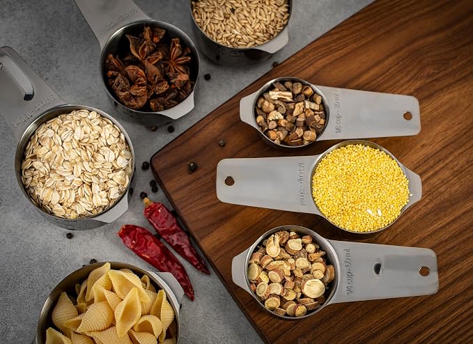 Set of 7 Heavy Duty Measuring Cups, 18/8 Stainless Steel - Image 6