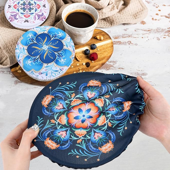5 Pieces Bowl Covers Reusable, 5 Size Elastic Cloth Bowl Covers - Image 6