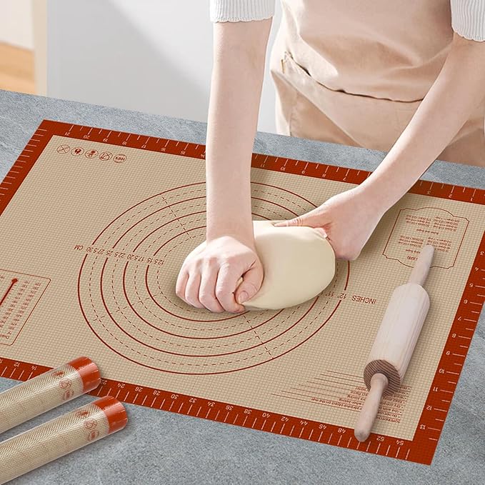 Pastry Mat, 0.7mm Extra Thick 32 x 24 Inches Large Non Stick Silicone Baking Pad by Dwavele
