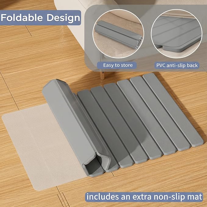 Large Stone Bath Mat 31.5 x 19.7in, Quick Dry Diatomaceous Earth Mats - Image 5