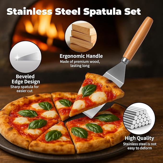 2Pcs Stainless Steel Spatula Set, Mini Serving Spatula - Image 3