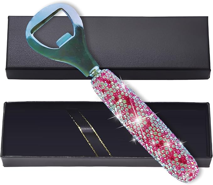 Handcrafted Pink Crystal Bling Beer Opener – Sparkle Diamond Bottle Openers by Unknown