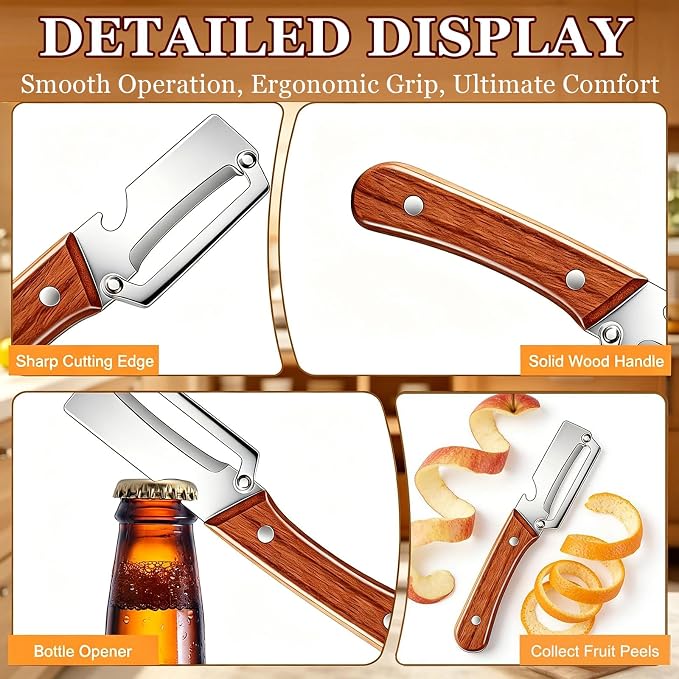 2 Pack 2 in 1 Multifunctional Vegetable Peeler, Sharp Stainless Steel Blade - Image 7
