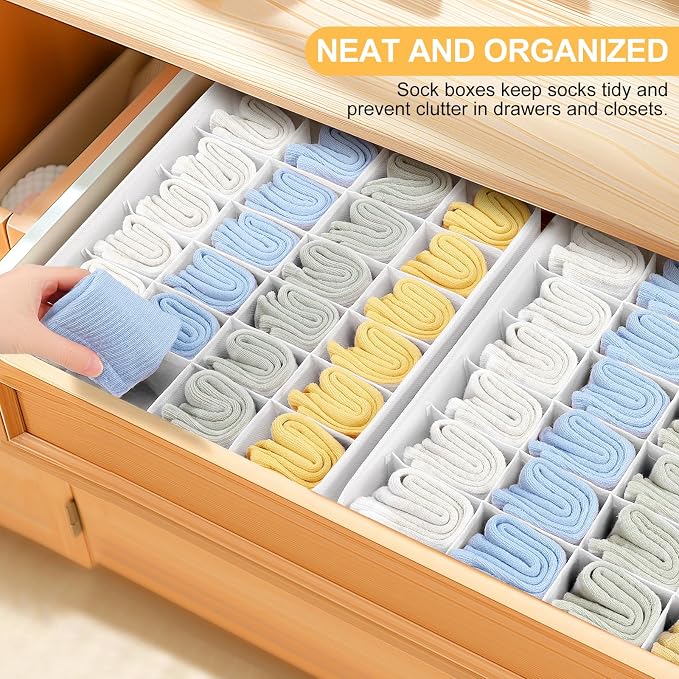 Joyoldelf Sock Drawer Organizer Divider Underwear Organizer 24-cell Fabric - Image 7