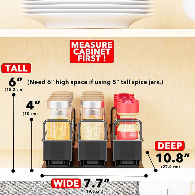 SpaceAid Pull Out Spice Rack Organizer - Image 2