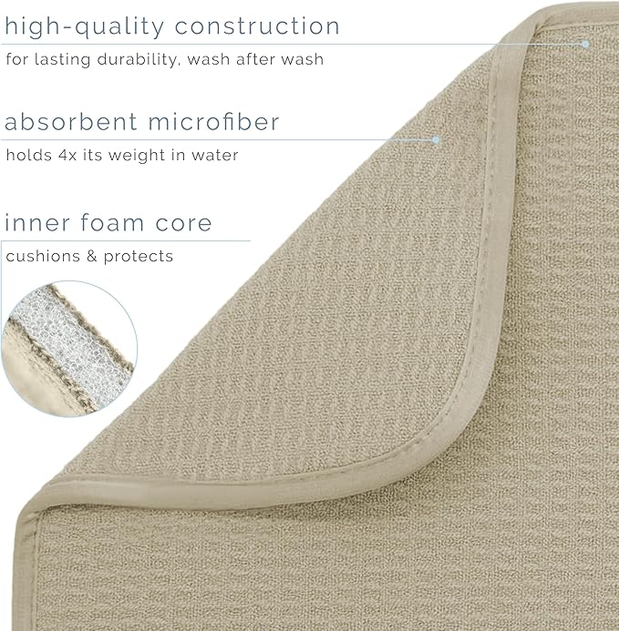 S&T INC. Dish Drying Mat Jumbo, 18” x 30”, Absorbent Microfiber Kitchen Counter - Image 3
