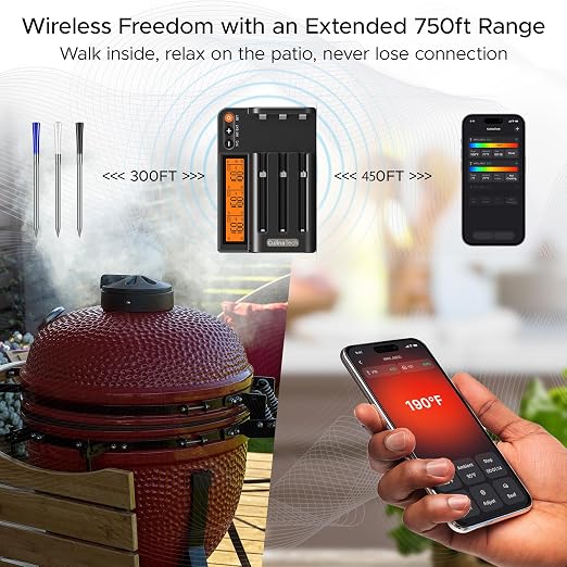 750ft Wireless Meat Thermometer Long Range - Image 2