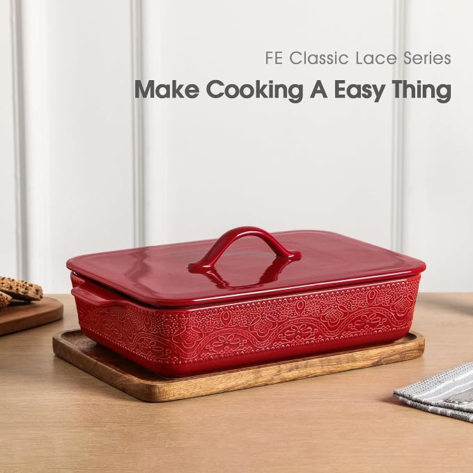 Casserole Dish with Lid, Ceramic 9x13 Casserole Dish - Image 3