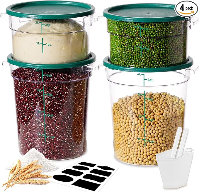 2QT&4QT NSF Round Food Storage Containers by SVKLHY