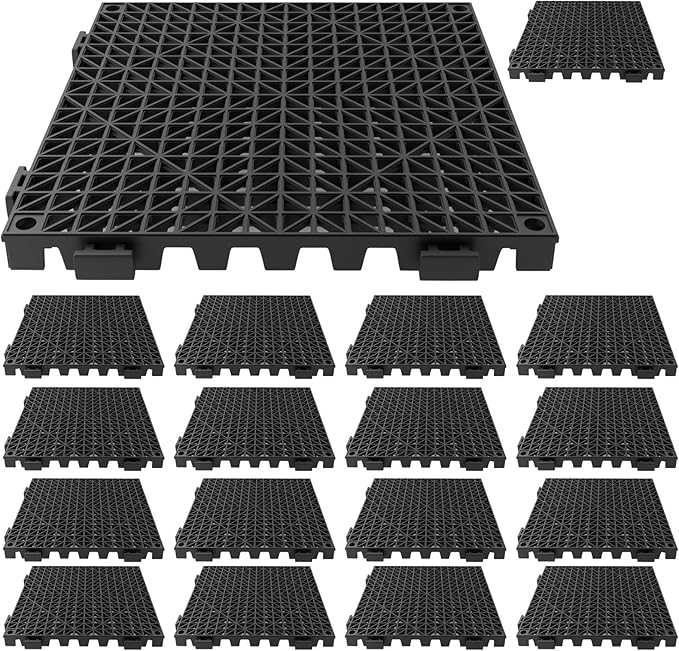 Tioncy 18 Pcs Bar Countertop Supplies Interlocking Mats 12 x 12 Inch Rubber by Tioncy