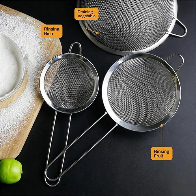 ELEEN Premium Stainless Steel Fine Mesh Strainers - Image 3