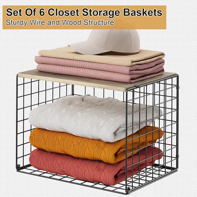 6 Pack Closet Organizers And Storage, Stackable Closet Shelf Organizer Storage - Image 8